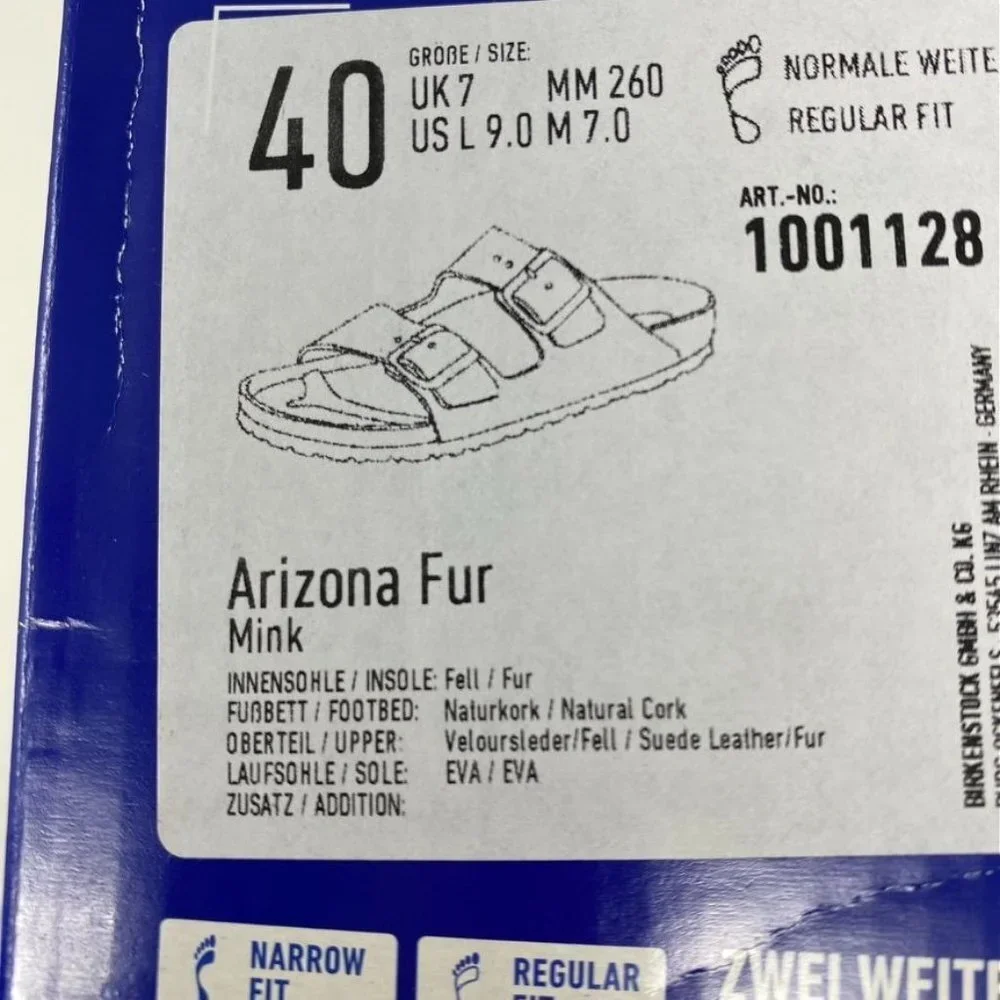 Birkenstock Arizona Sz 40/ Men's 7 Fur Lined Sandals Mink